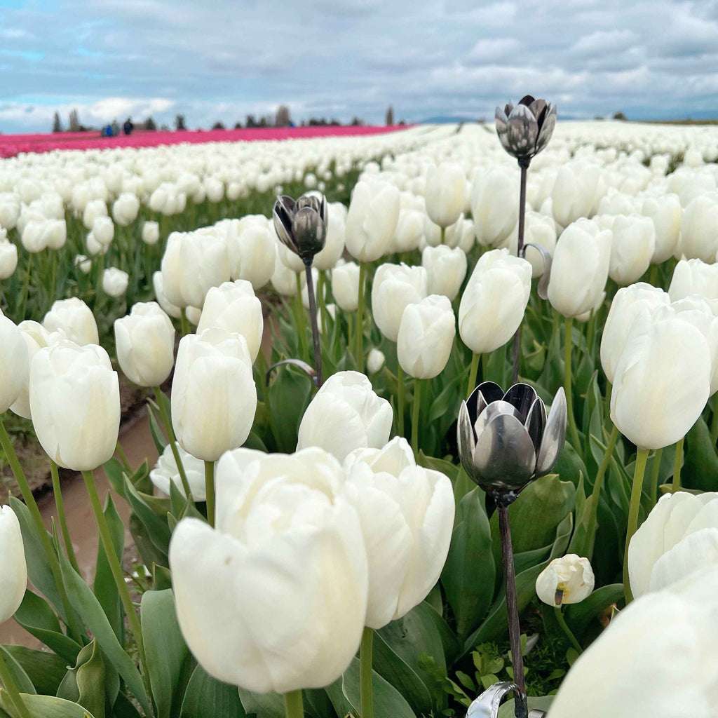 Tulip Art: Handcrafted Garden Stakes from Repurposed Spoons