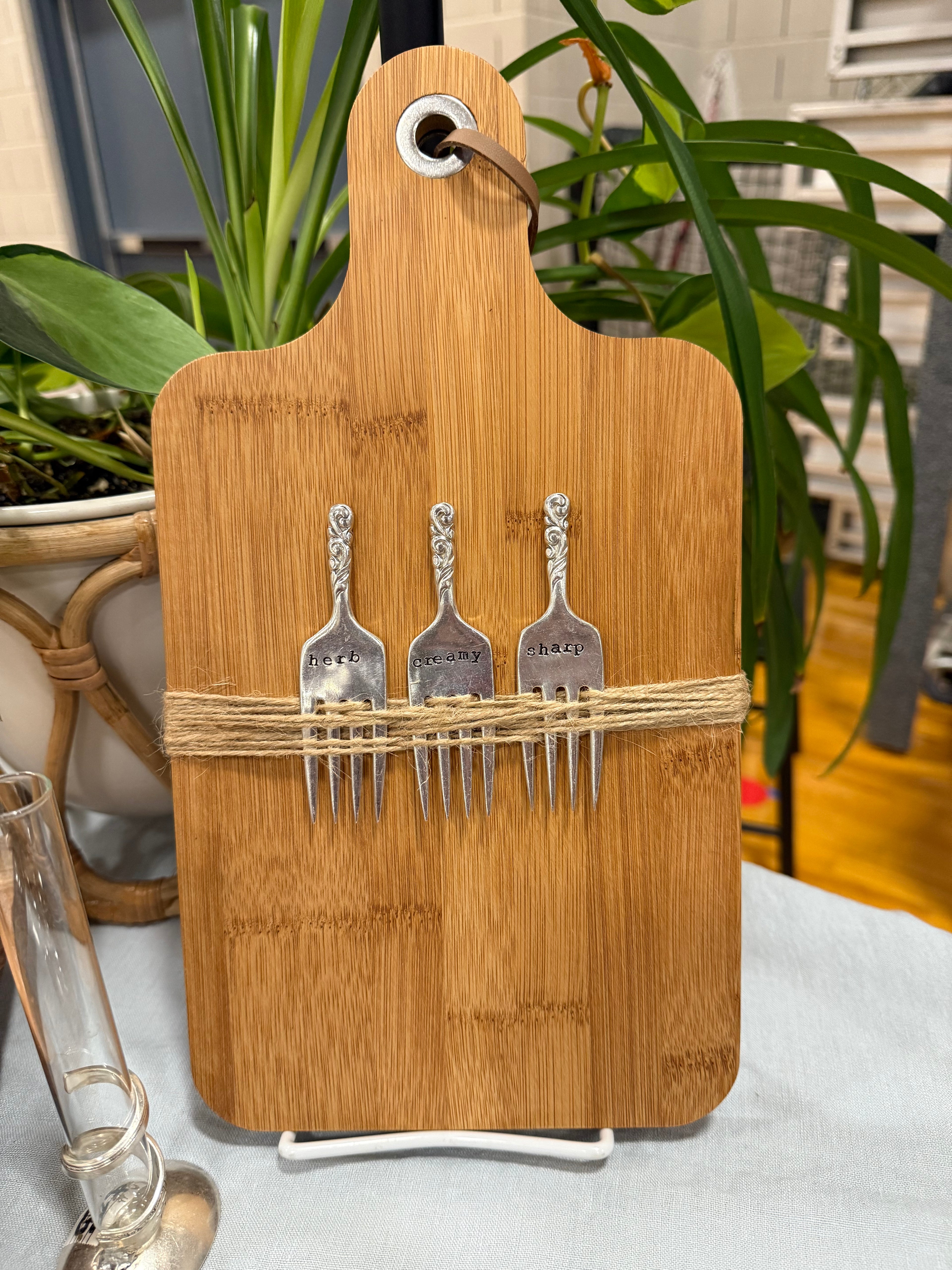 Custom Cheese Labels Set of 4 - Handcrafted Vintage Forks