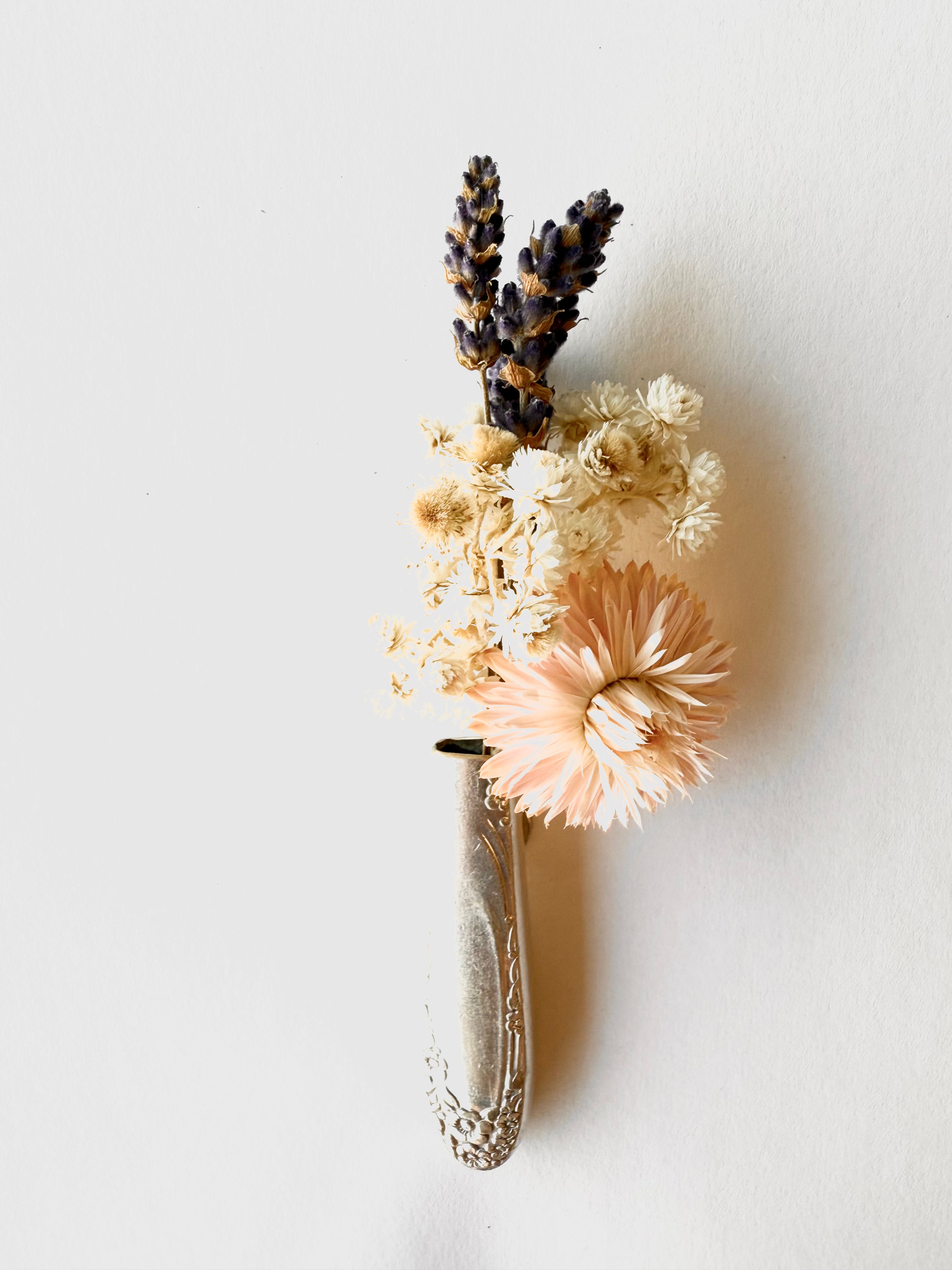Bud Vase - English Garden Magnetic Vase from Upcycled Knife Handle - KB Studios