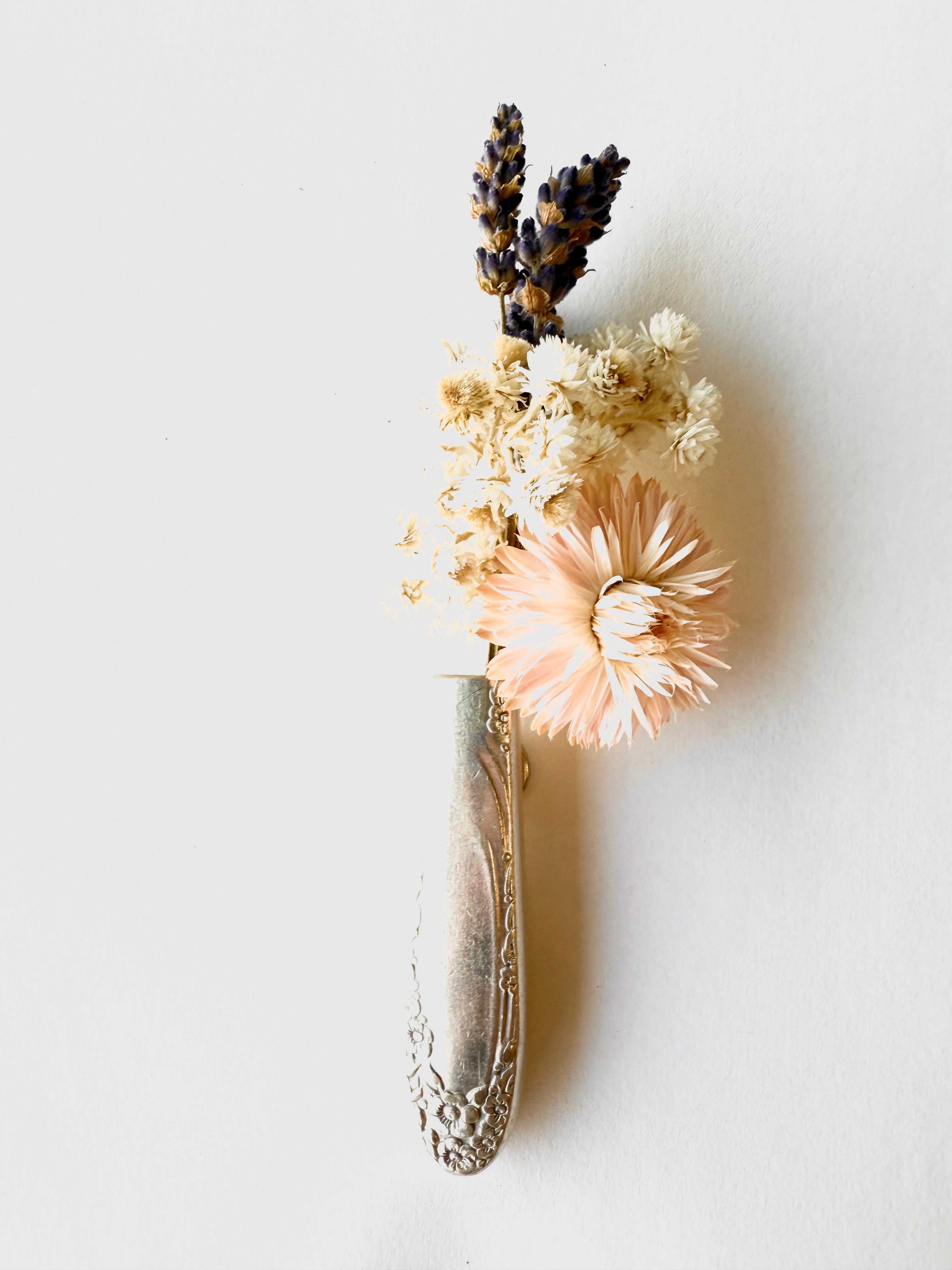 Bud Vase - English Garden Magnetic Vase from Upcycled Knife Handle - KB Studios