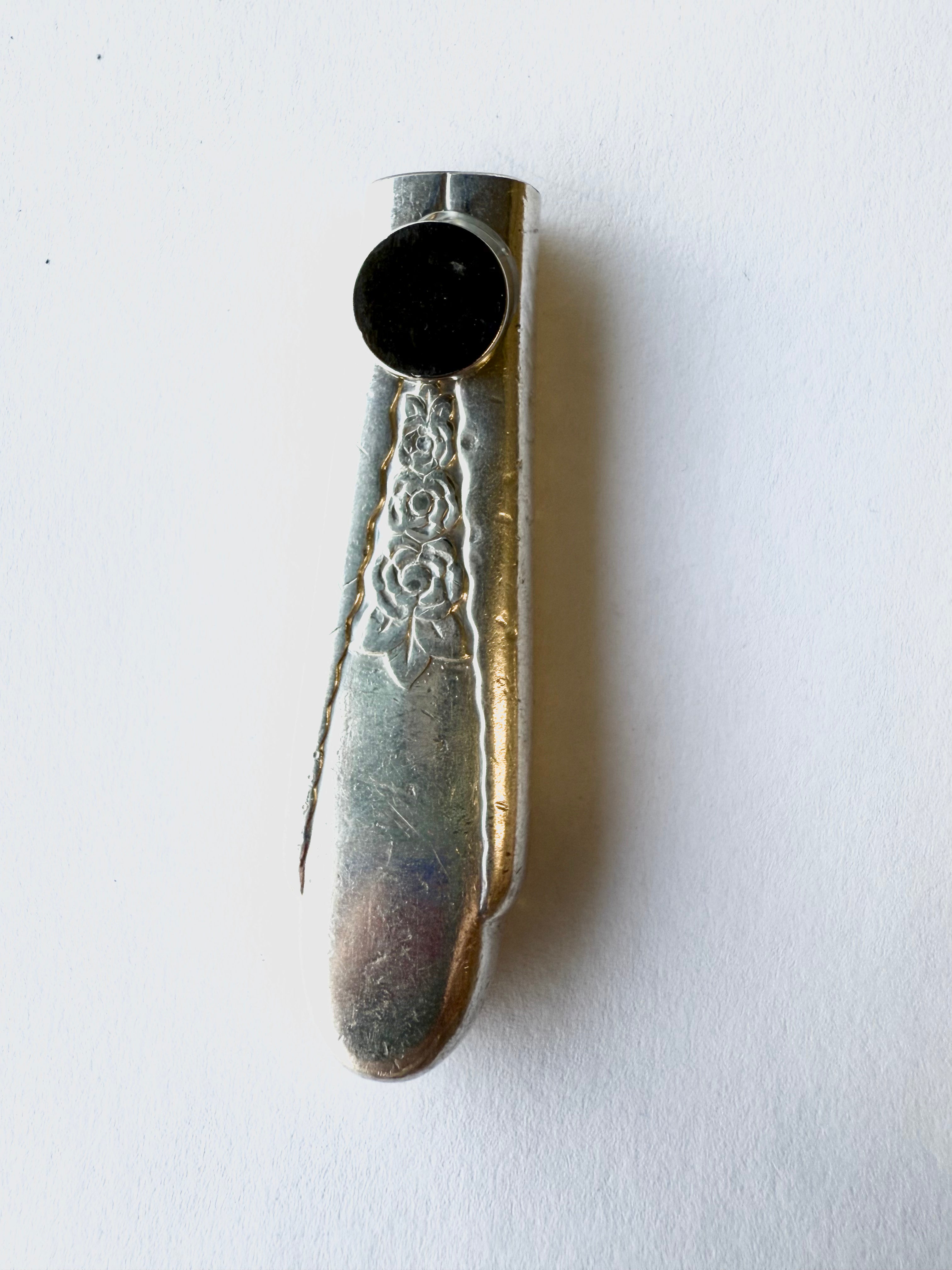 Bud Vase - Gardenia Magnetic Bud Vase from Upcycled Knife Handle - KB Studios