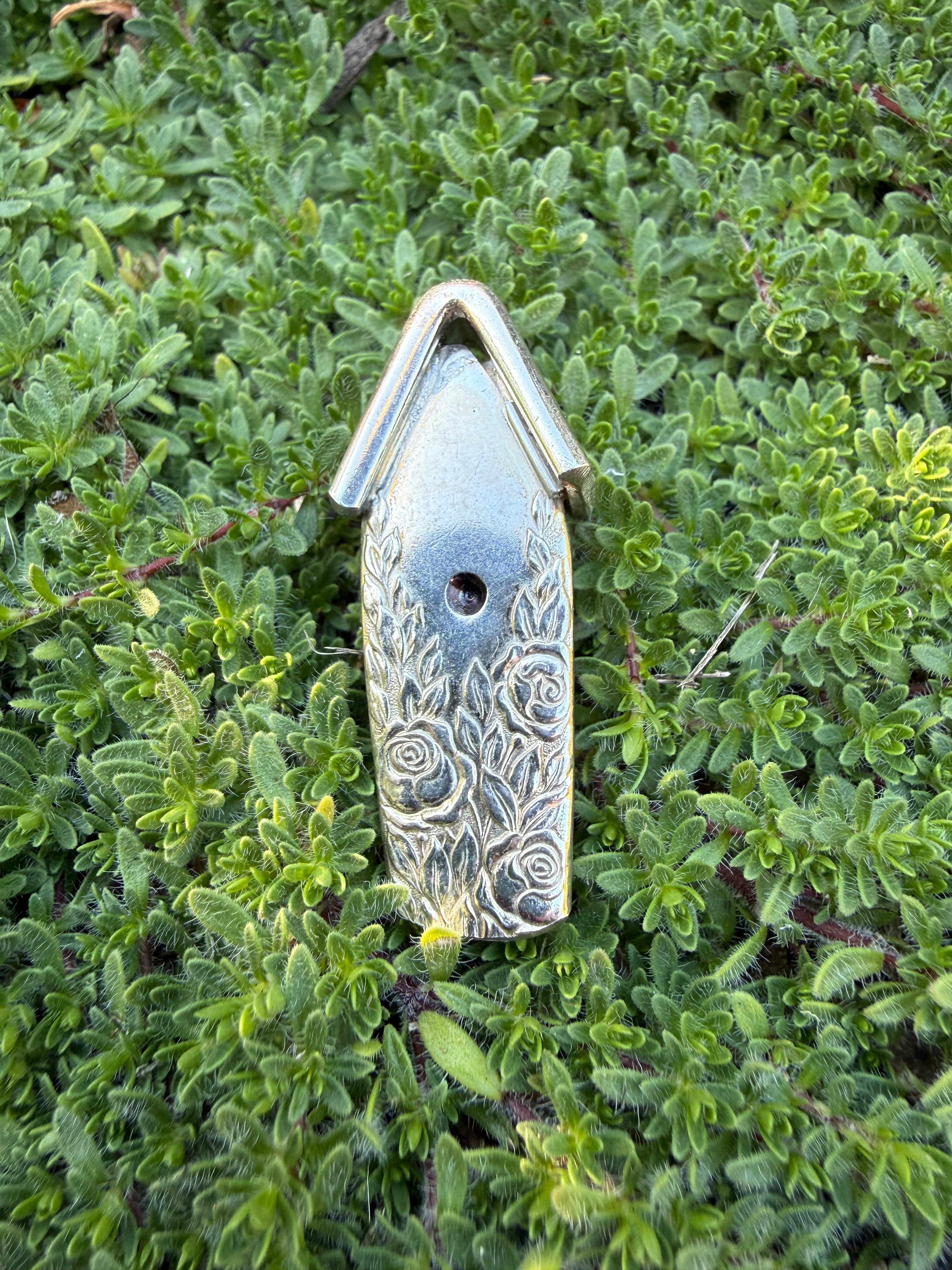 Floral Birdhouse Brooch Pin