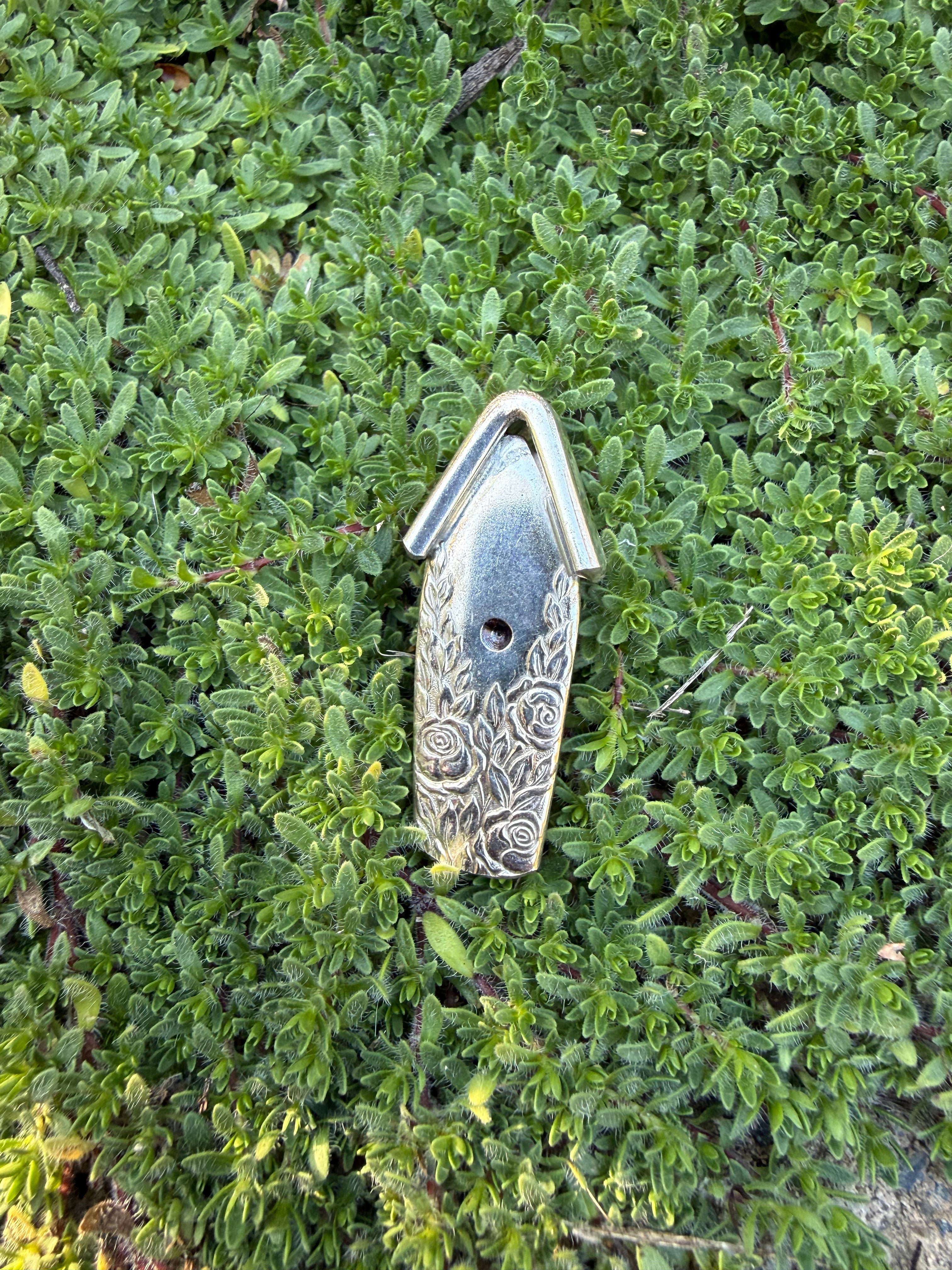 Floral Birdhouse Brooch Pin
