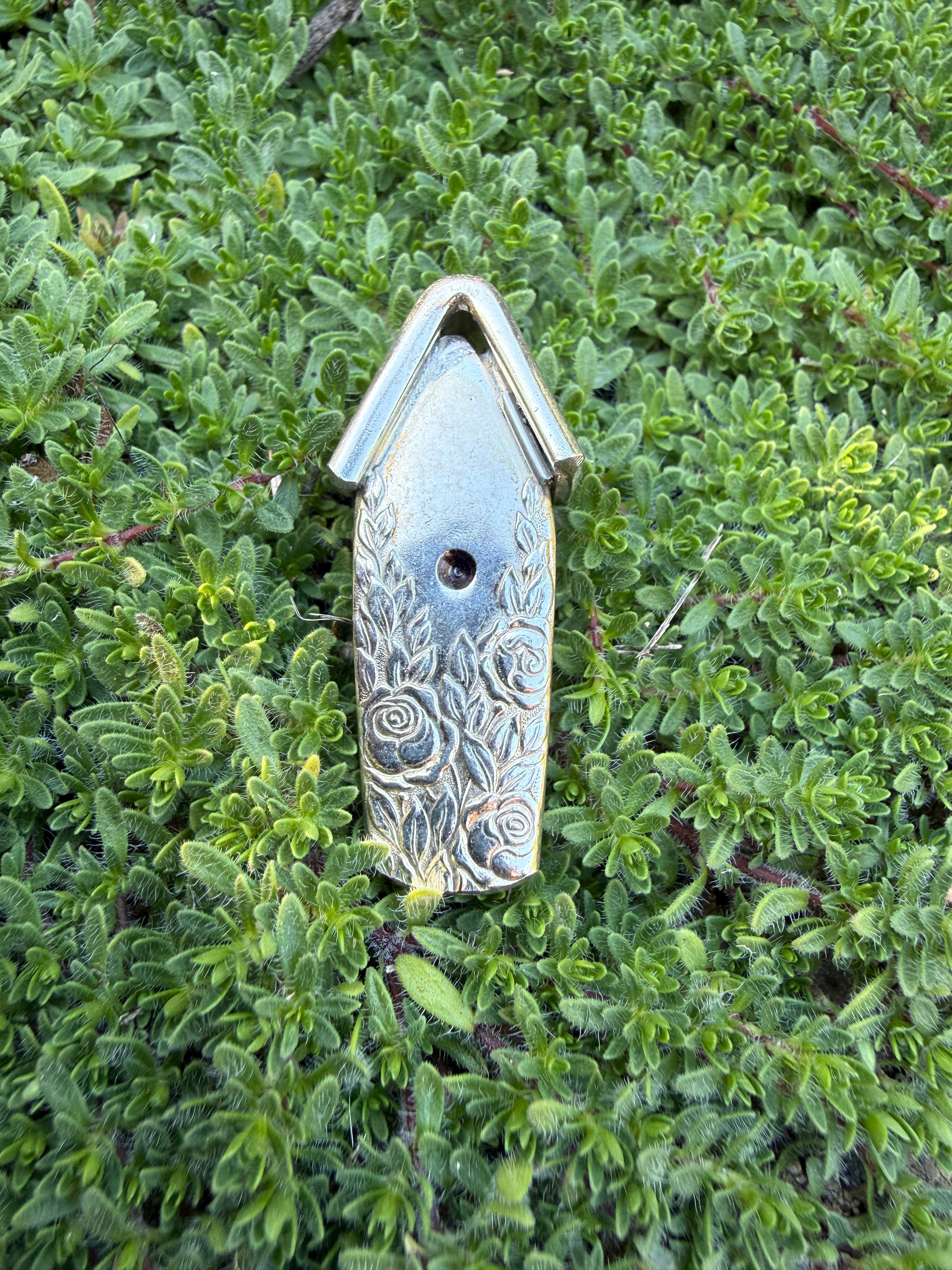 Floral Birdhouse Brooch Pin