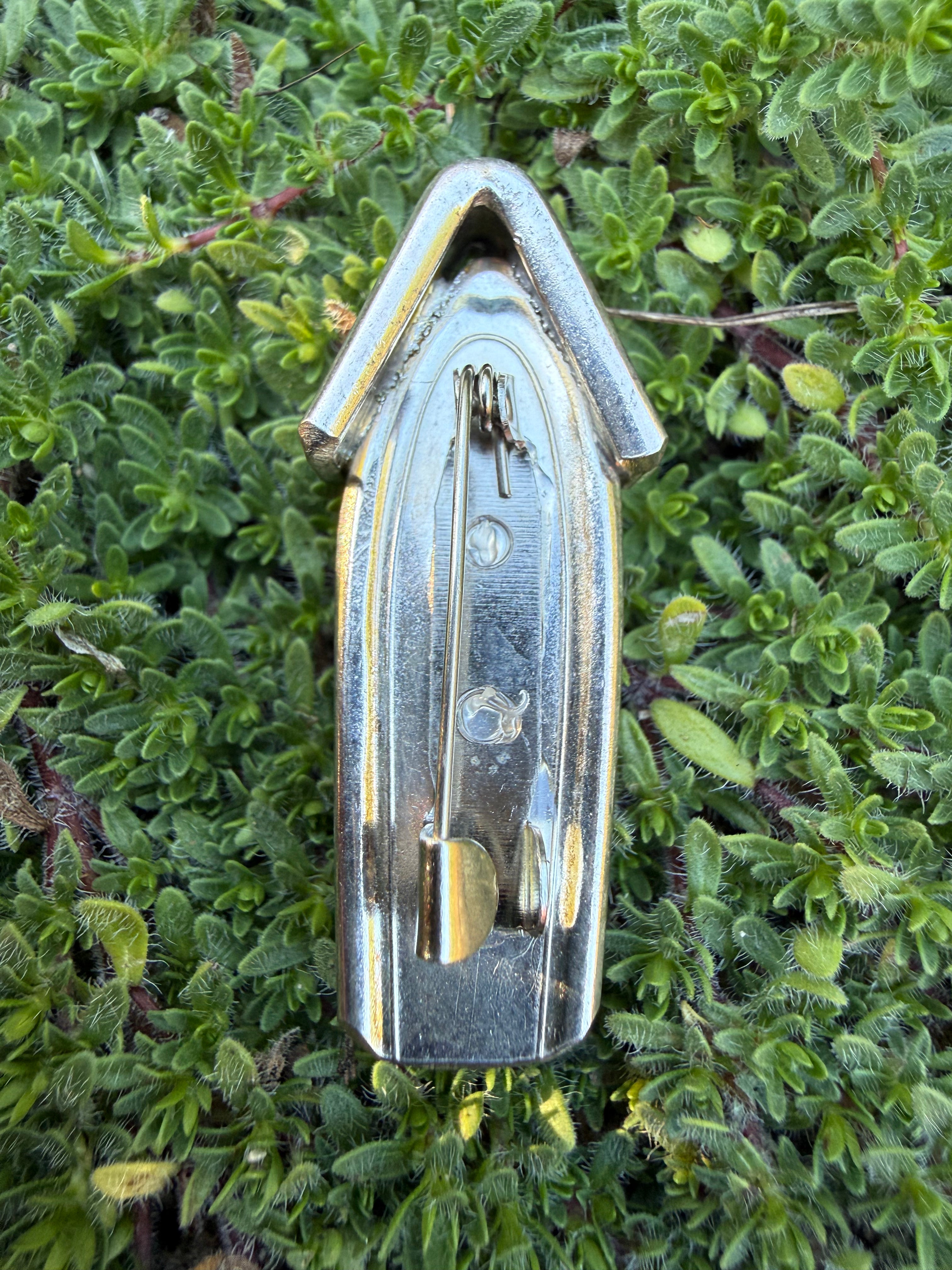 Floral Birdhouse Brooch Pin