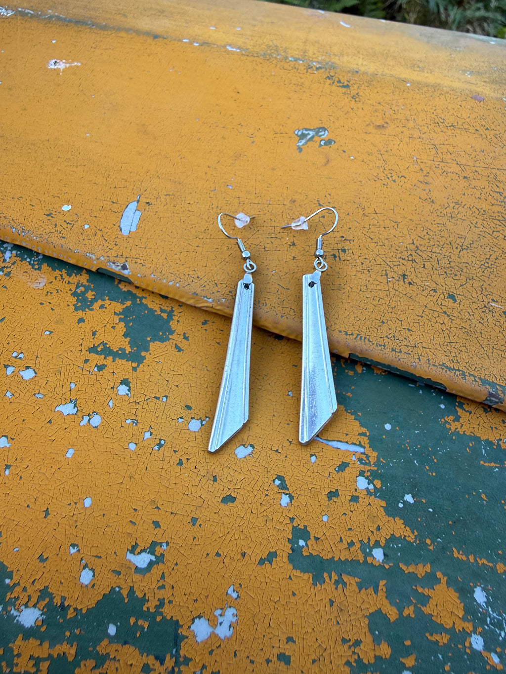 Geometric Earrings – Handcrafted Reclaimed Silverware Dangles