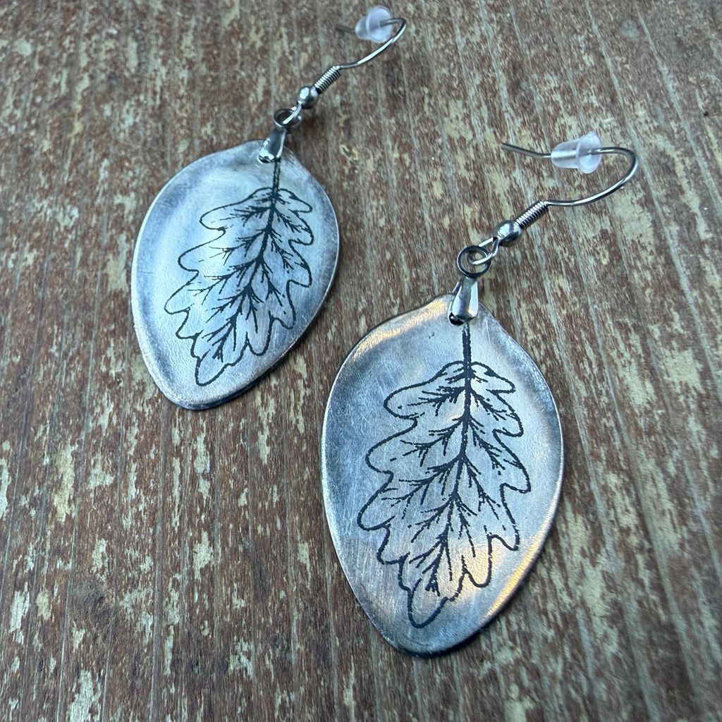 Leaf Earrings - Handcrafted