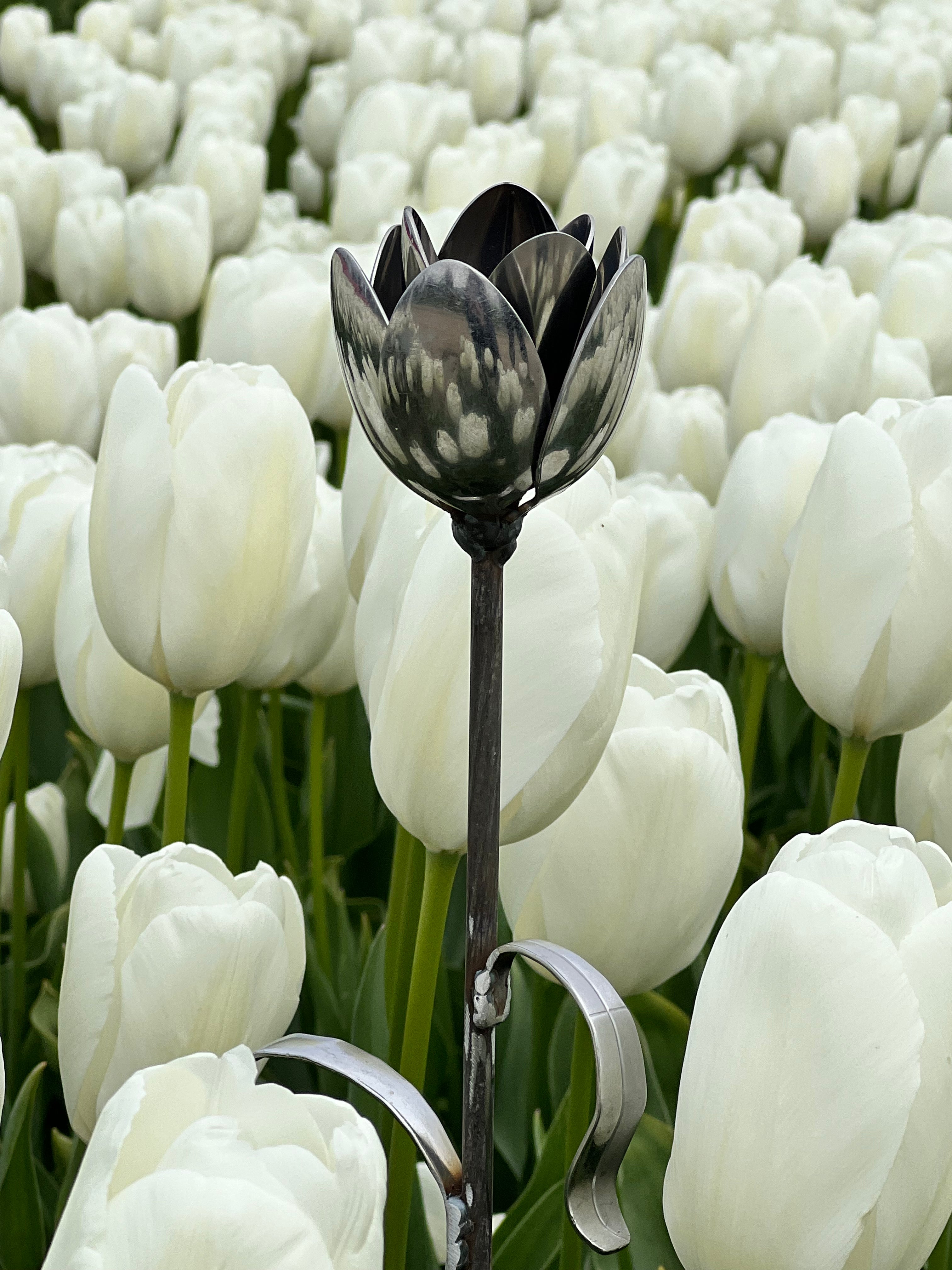 Tulip Art: Handcrafted Garden Stakes from Repurposed Spoons