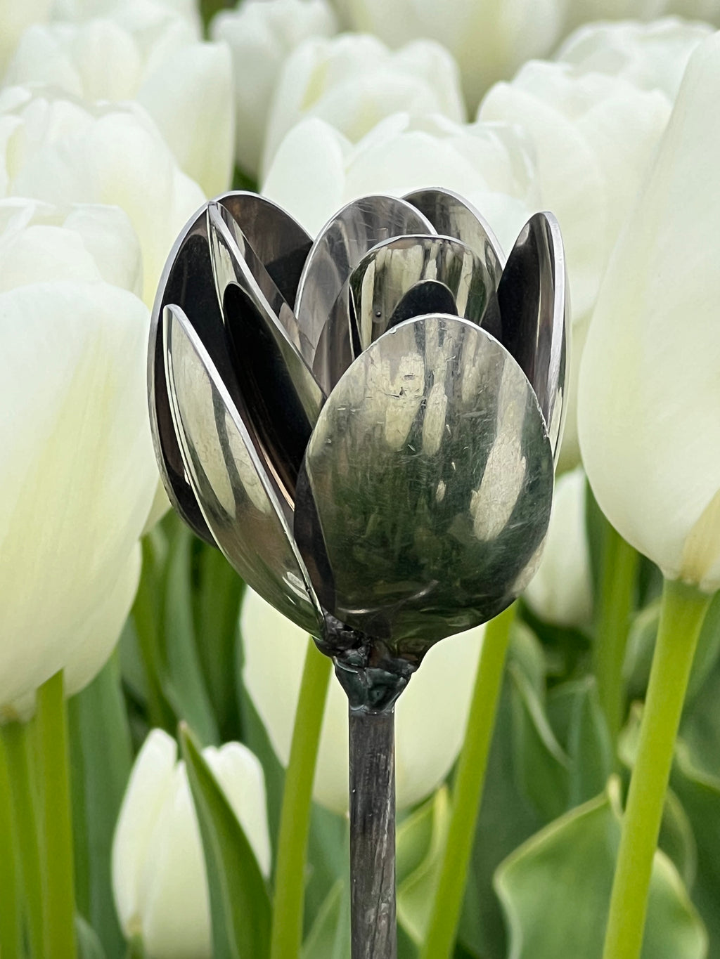 Tulip Art: Handcrafted Garden Stakes from Repurposed Spoons