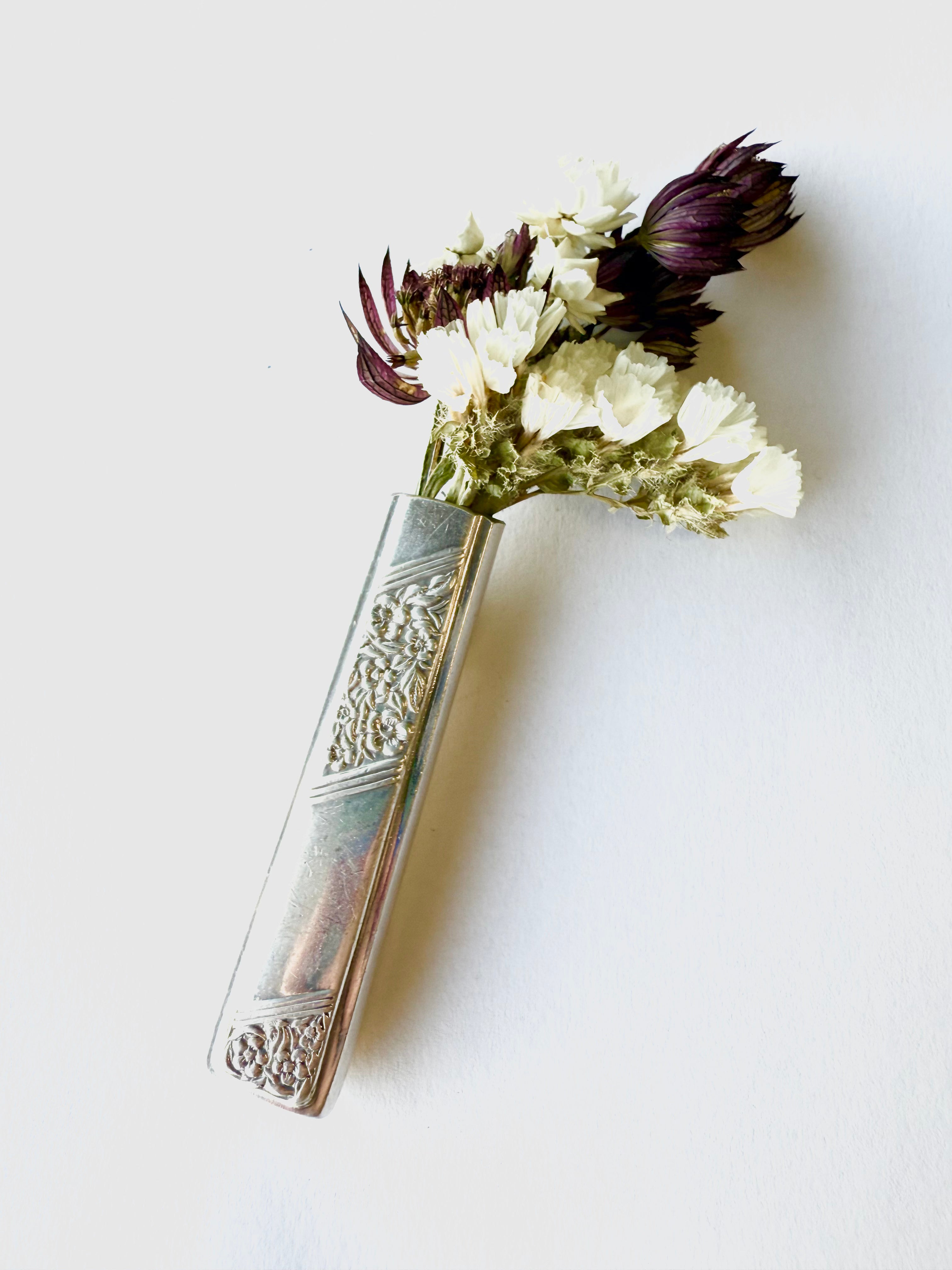 Bud Vase - Magnetic Bud Vase with Upcycled Knife Handle - KB Studios