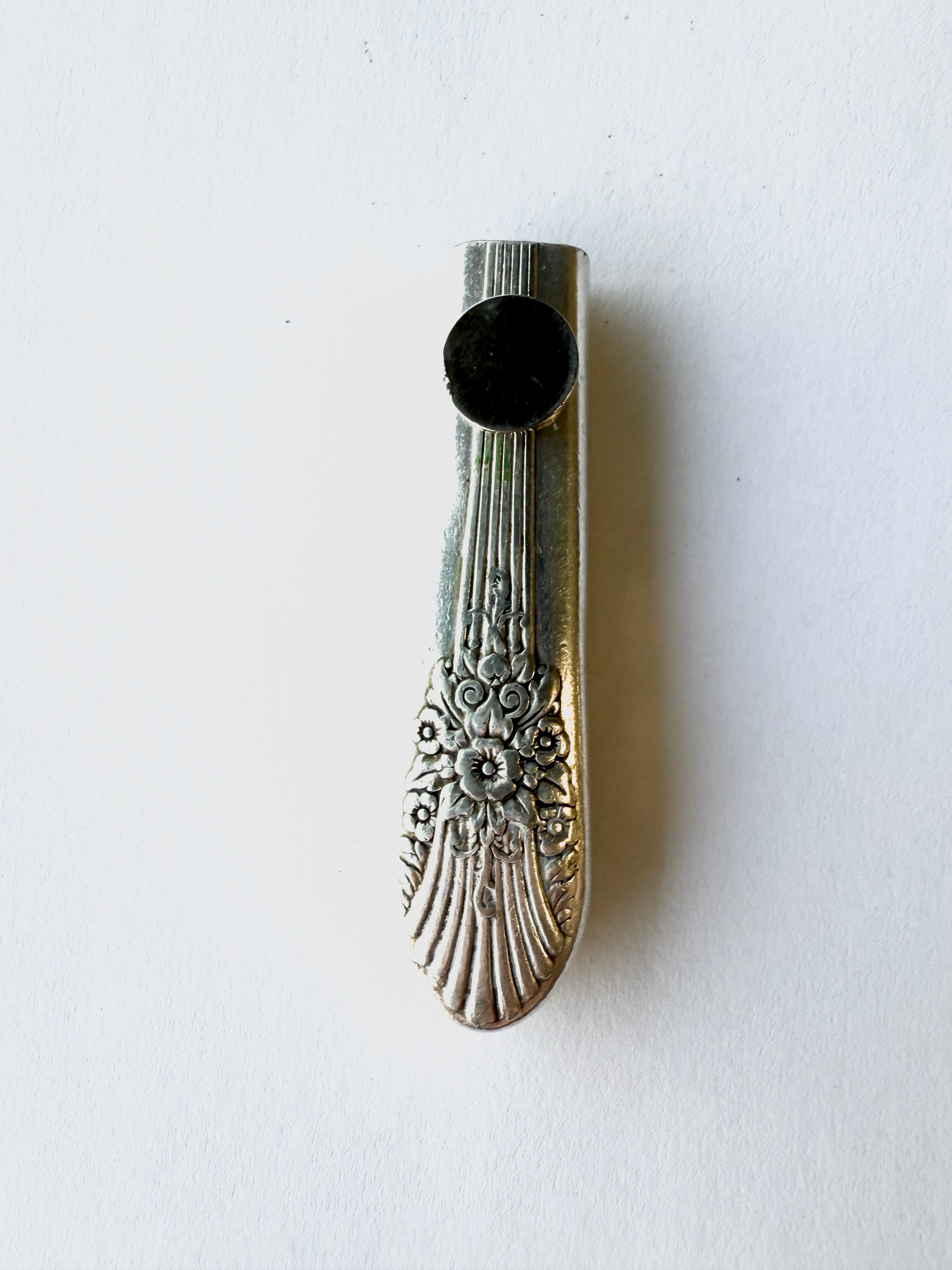 Bud Vase - Silver Mist Marigold Vintage Knife Handle Keepsake - KB Studios